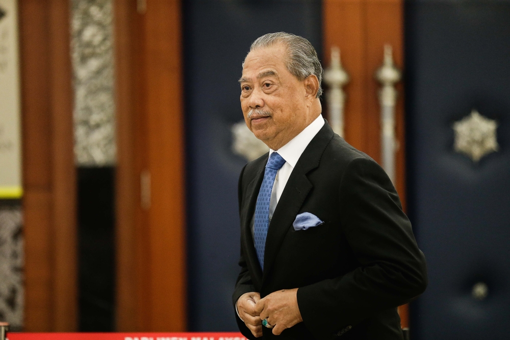 Tan Sri Muhyiddin Yassin faces multiple corruption and money laundering charges linked to the Jana Wibawa project. — Picture by Sayuti Zainudin