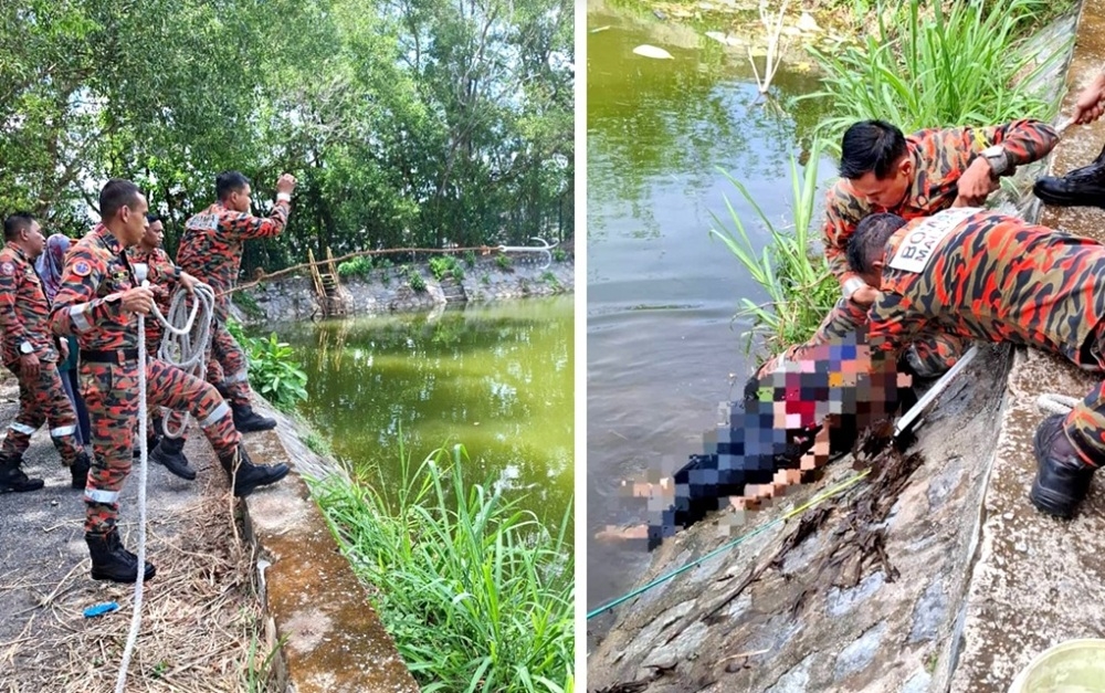 A 12-year-old boy was found drowned after he was believed to have fallen into the Taman Widuri Indah Water Treatment Plant reservoir while fishing with his two younger siblings yesterday afternoon. — Picture courtesy of Negeri Sembilan Fire and Rescue Department 