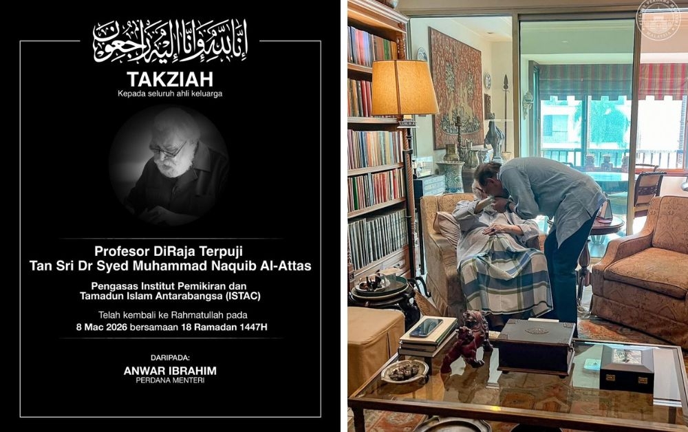 Prime Minister Datuk Seri Anwar Ibrahim today expressed deep sadness over the passing of Royal Laureate Professor Tan Sri Syed Muhammad Naquib al-Attas, describing him as ‘one of the greatest minds of our age’. — Picture via Facebook/Anwar Ibrahim