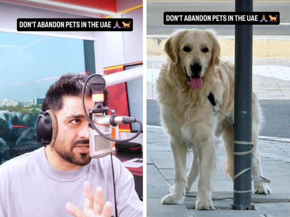 Dubai‑based radio presenter Parikshit Balochi who took in a dog found on the street urged pet owners not to leave the animals behind when they leave the UAE without first ensuring their safety and welfare. — Screenshots from Instagram/parikshitbalochi