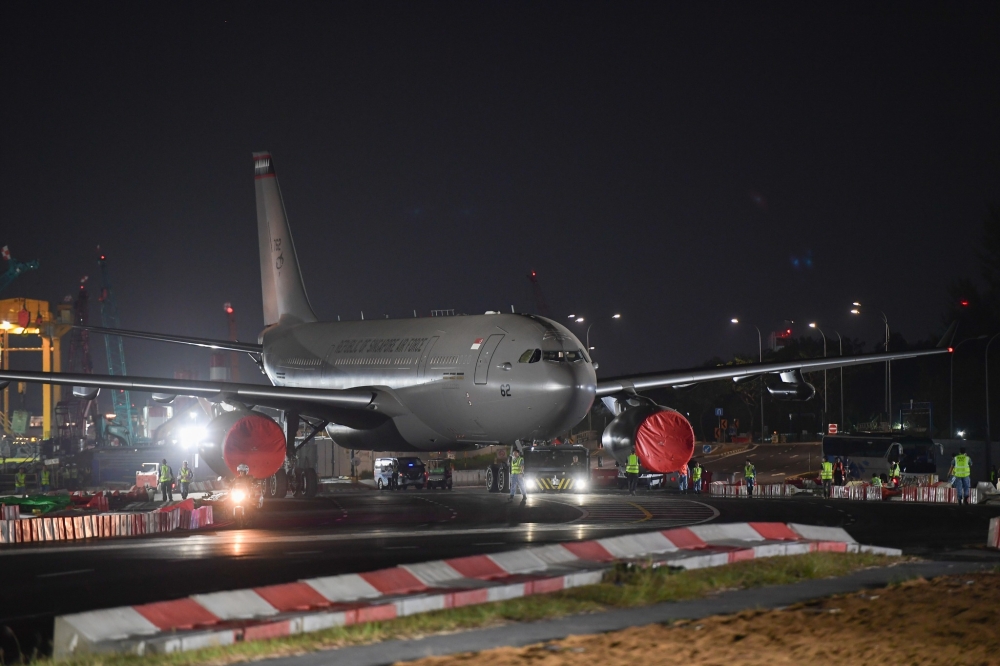 Singapore will deploy a Republic of Singapore Air Force (RSAF) A330 Multi-Role Tanker Transport (MRTT) aircraft to support the assisted departure of Singaporeans from Saudi Arabia. — Picture via Facebook/The Republic of Singapore Air Force