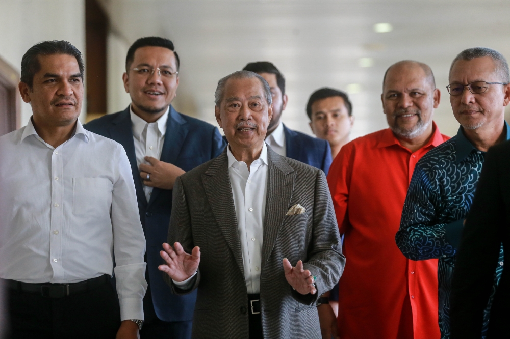 Former prime minister Tan Sri Muhyiddin Yassin pictured entering the compound of the Kuala Lumpur Court Complex for his corruption trial, March 10, 2026. — Picture by Sayuti Zainudin