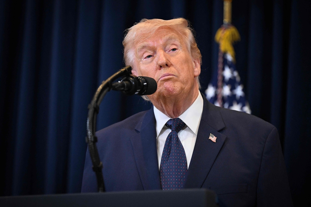 US President Donald Trump announced his Truth Social platform, saying the company America First Refining would construct the new facility at the Port of Brownsville, Texas. — AFP pic