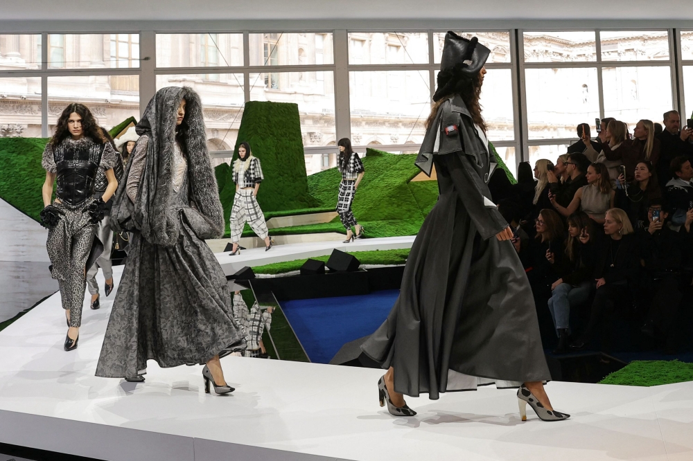 Models present a creation for Louis Vuitton for the Women’s Ready to Wear Fall/Winter 2026-2027 collection fashion show as part of the Paris Women Fashion Week in Paris March 10, 2026. — AFP pic