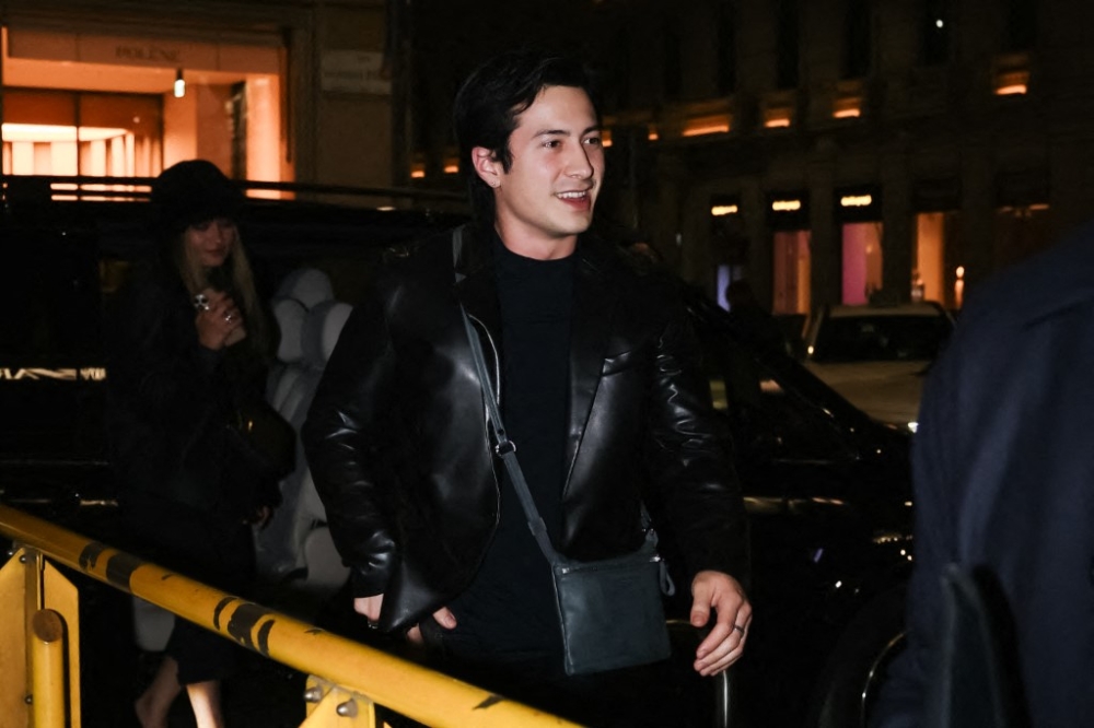 Hudson Williams, the lead actor of the TV series ‘Heated Rivalry’, arrives at Armani Hotel during the Milan Fashion Week Menswear Fall/Winter 2026/2027 in Milan January 18, 2026. — AFP pic