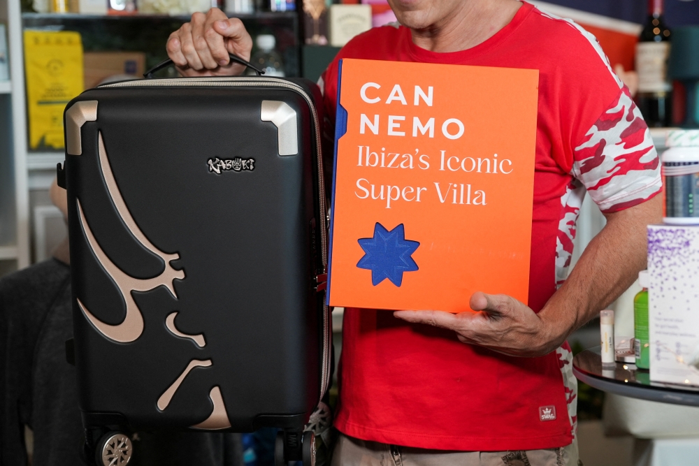 Lash Fary, founder of Distinctive Assets, shows items included in the ‘Everyone Wins’ nominee gift bag in Los Angeles, California March 9, 2026. — Reuters pic  