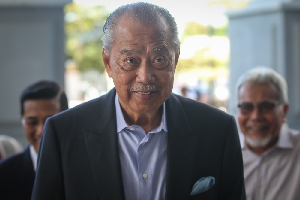 Former prime minister Tan Sri Muhyiddin Yassin arrives at the Kuala Lumpur High Court Complex on March 11, 2026. — Picture by Yusof Isa