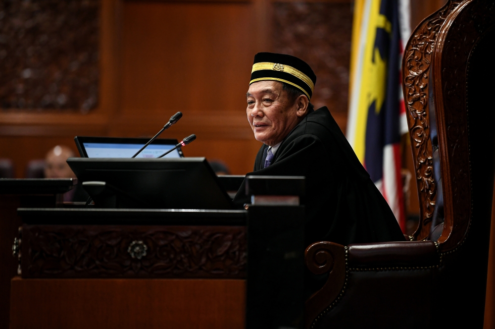 Dewan Negara president Datuk Awang Bemee Awang Ali Basah, in his adjournment speech, extended his appreciation to the 47 senators for taking part in debating the motion of thanks for the royal address, as well as all the bills brought from the Dewan Rakyat. — Bernama pic 