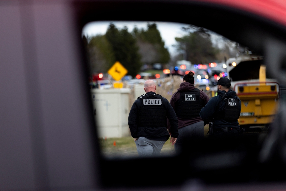 Law enforcement respond near Temple Israel following reports of an active shooter in West Bloomfield, Michigan, March 12, 2026. — AFP pic