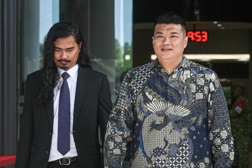 Businessman Albert Tei, 37, arrives at the Sessions Court in Kuala Lumpur for the mention of four charges of giving RM176,829.03 in bribes linked to mineral exploration licence approvals in Sabah, March 13, 2026. — Bernama pic