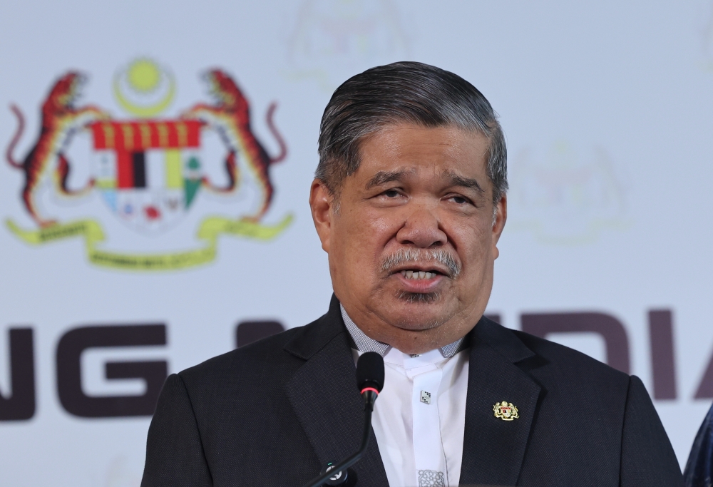 Agriculture and Food Security Minister Datuk Seri Mohamad Sabu speaks to reporters after a special Cabinet meeting at Menara Komunikasi in Putrajaya, March 13, 2026. — Bernama pic