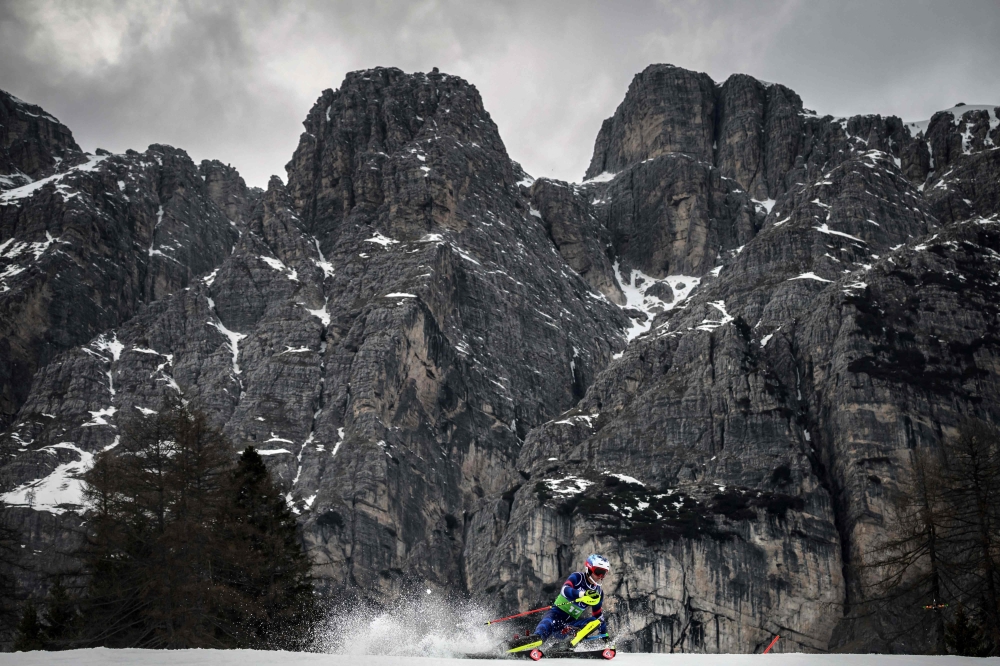 French athlete Arthur Bauchet competes in the alpine skiing combined event during the Milano Cortina 2026 Paralympic Winter Games in Cortina D’Ampezzo on March 10, 2026. — AFP pic 