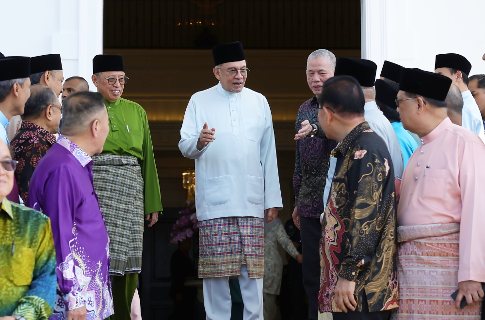 Prime Minister Datuk Seri Anwar Ibrahim attends a special state development meeting at Kompleks Satria Pertiwi in Petra Jaya, Kuching, March 13, 2026. — Bernama pic