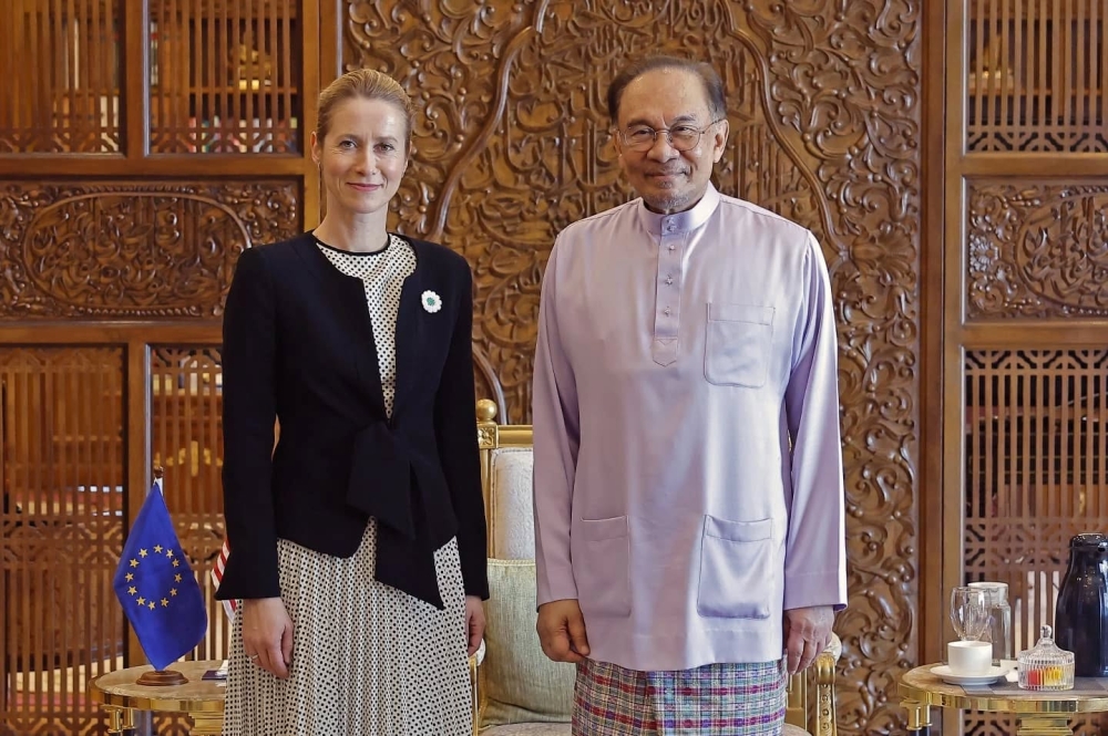 This file picture shows European Union High Representative for Foreign Affairs and Security Policy Kaja Kallas during a courtesy call on Prime Minister Datuk Seri Anwar Ibrahim in Kuala Lumpur, July 17, 2025. — Picture via Facebook/European Union in Malaysia