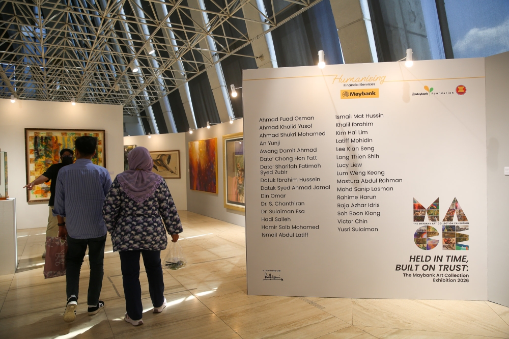 For the first time in over four decades, visitors can experience selected works acquired by Maybank Group from renowned local artists during the formative stages of their careers. — Picture by Choo Choy May