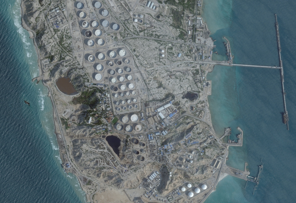 A satellite image shows an oil terminal at Kharg Island, Iran, February 25, 2026. — Reuters pic