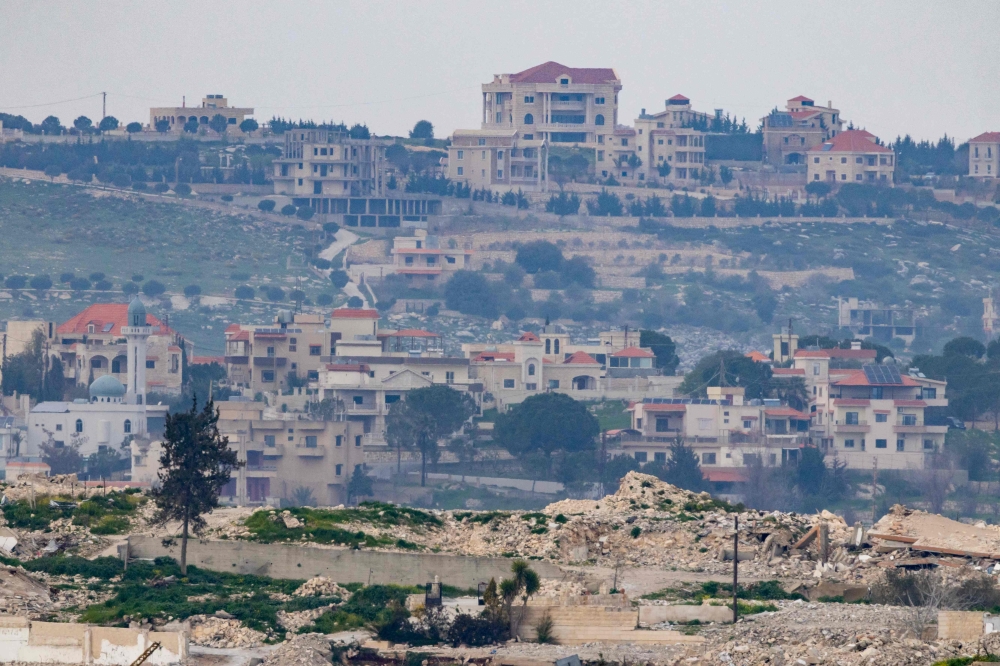 Destroyed buildings are seen in the Lebanese village of Yaroun from a vantage point in the Upper Galilee in northern Israel on the border with Lebanon on March 13, 2026. — AFP pic