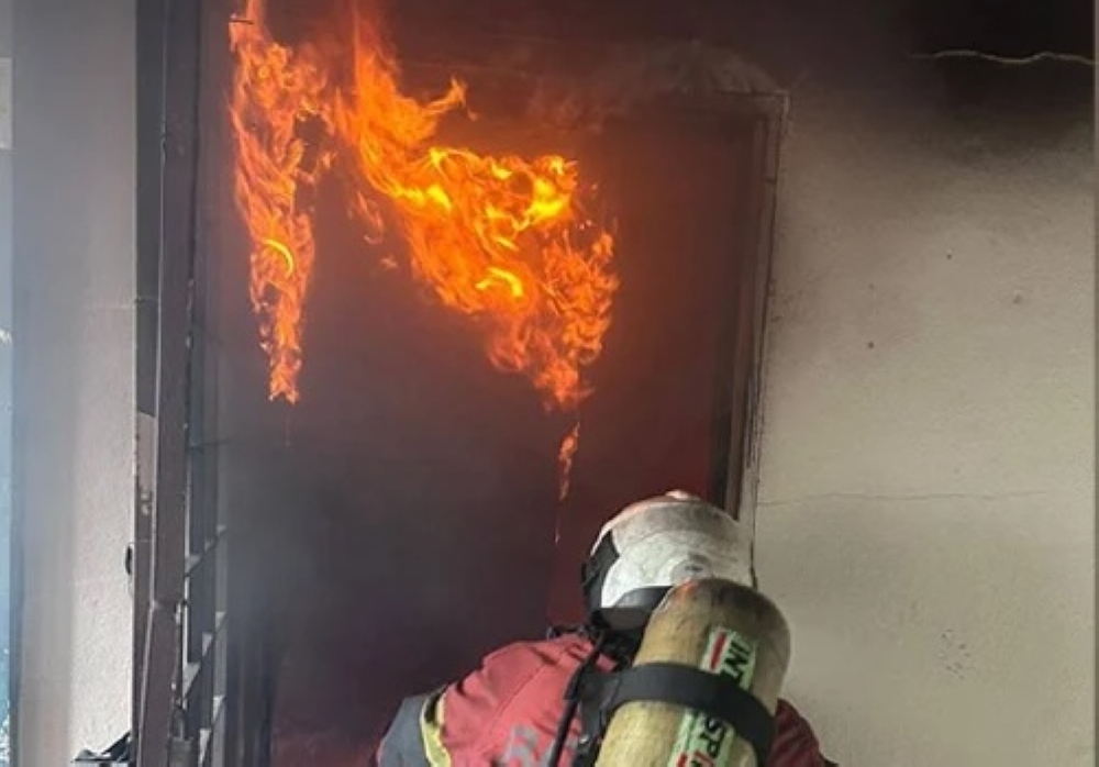 Selangor Fire and Rescue Department assistant director of operations Ahmad Mukhlis Mokhtar said they received an emergency call regarding the fire at a third-floor apartment at 10.37am. — JBPM pic