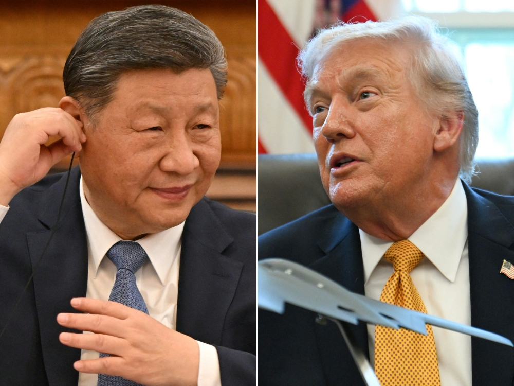 US President Donald Trump said Monday he had asked China to delay his summit with Xi Jinping by around a month while he deals with the war in the Middle East. — AFP pic