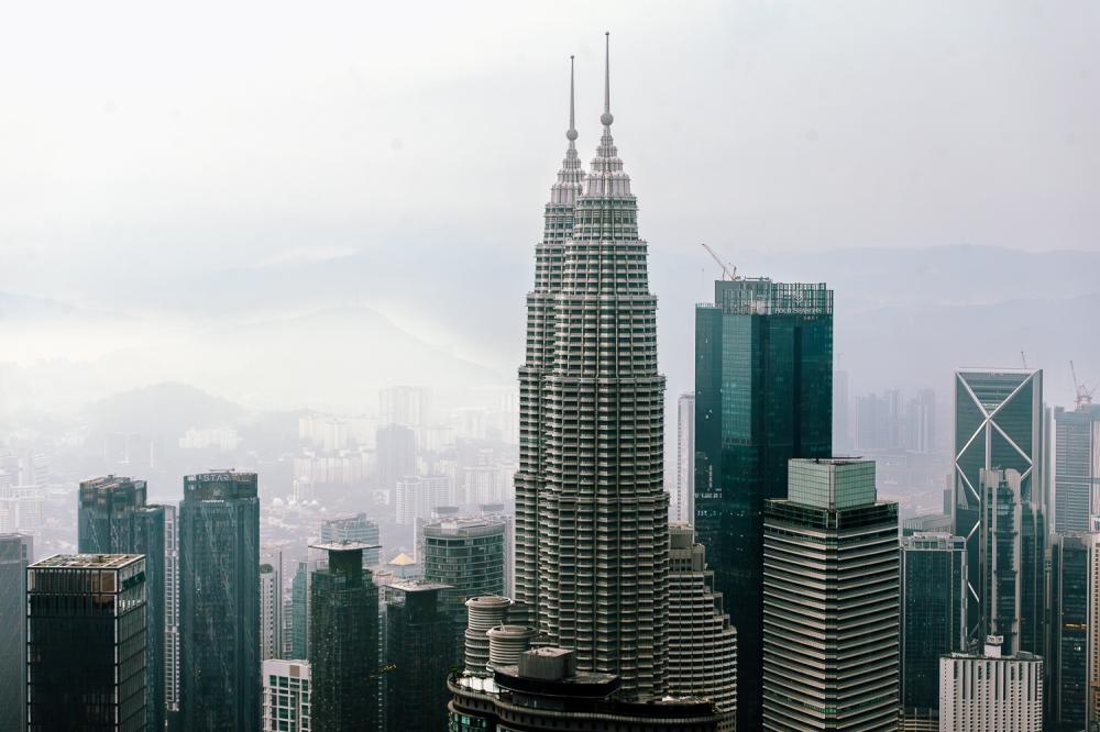 A view of the Petronas Twin Towers and the Kuala Lumpur skyline, taken from the Kuala Lumpur Tower on March 30, 2025. — Picture by Raymond Manuel