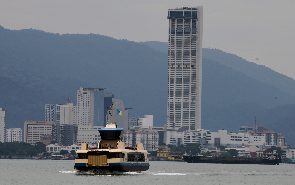 A Penang Port ferry is seen near George Town on Sept 7, 2023. — Bernama pic