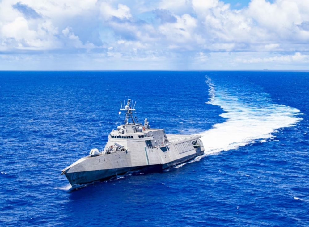 The US Navy Avenger‑class mine countermeasures ships illustrate the type of vessel the author says was recently spotted in Penang waters, highlighting the strategic importance of the Straits of Malacca for global maritime security. — US Navy pic