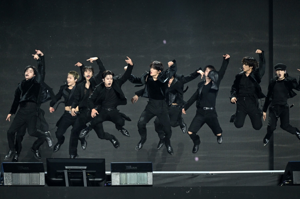 South Korean K-pop group ‘The Boyz’ perform during the Seoul Spring Festa 2025 in Seoul April 30, 2025. — AFP pic
