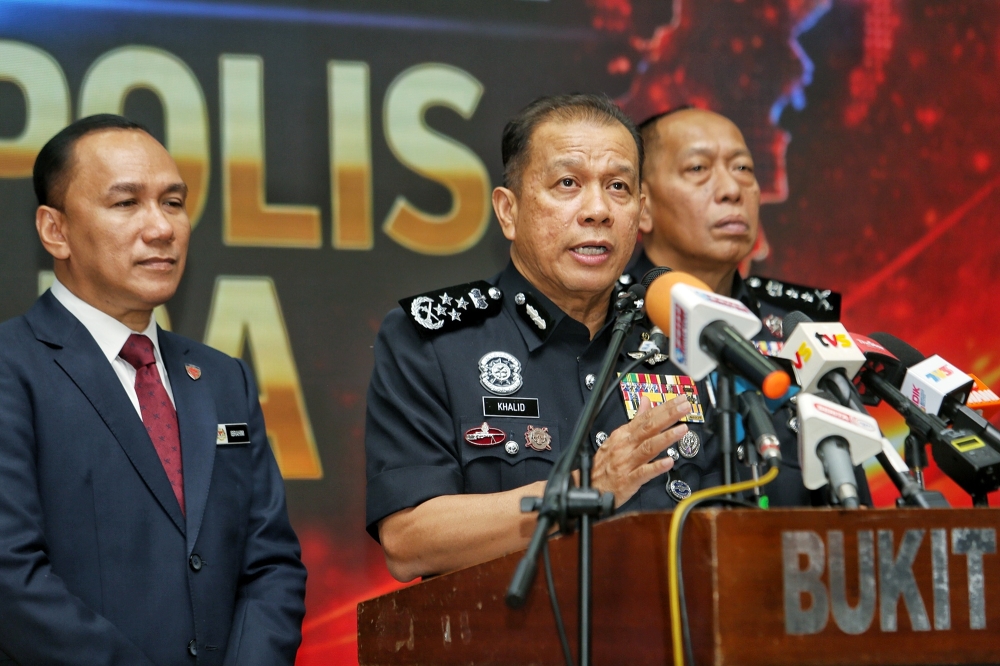 Inspector-General of Police Datuk Seri Mohd Khalid Ismail said activist Tamim Dahri Abdul Razak may have fled to Saudi Arabia and police are actively tracking his whereabouts. — Picture by Choo Choy May