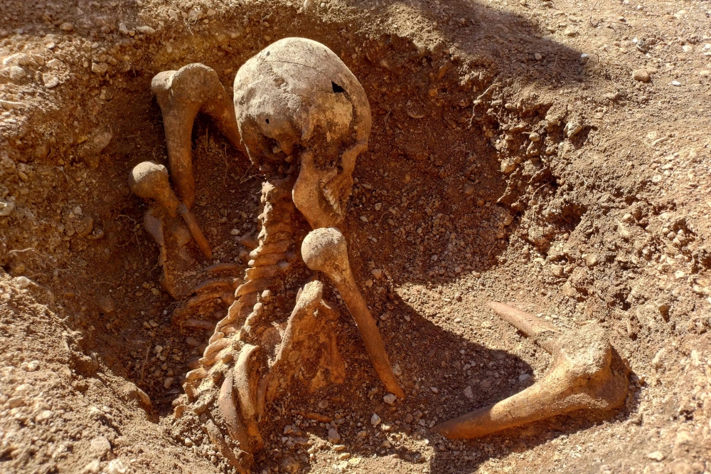 This photograph taken on March 17, 2026 shows an archeological dig site revealing gallic (Gaulois) burial sites in central Dijon, central-eastern France. — AFP pic