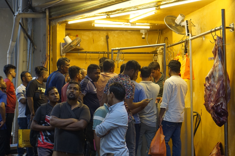 A butcher shop along Lorong Pudu frequented by Bangladeshi workers in Kuala Lumpur. — Picture by Arif Zikri