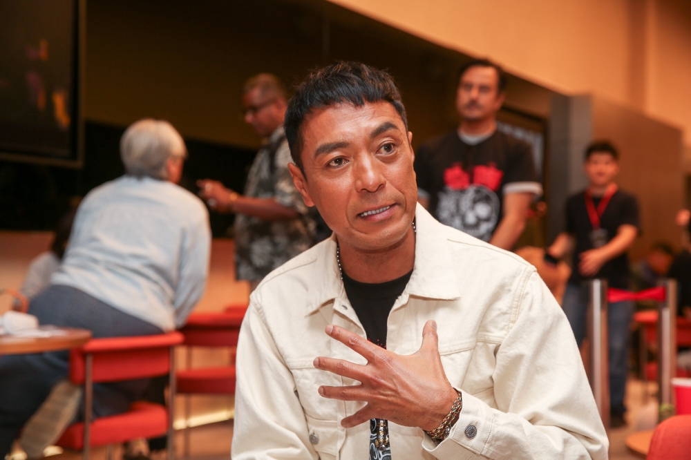 Hong Kong actor Philip Keung  at the Malaysia–Singapore–Thailand horror movie Kong Tao ( black magic) held at TGV Sunway Pyramid. yesterday. 