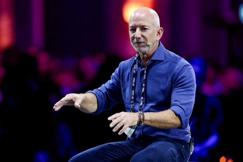 This file photo shows Amazon founder Jeff Bezos speaking at the main panel of Italian Tech Week 2025 in Turin, Italy October 3, 2025. — Reuters pic