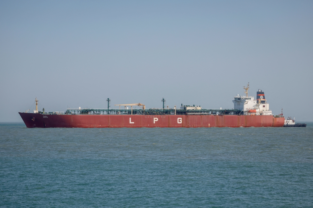 An Indian liquefied petroleum gas (LPG) carrier, Shivalik, arrives at Mundra Port via the Strait of Hormuz in Gujarat, India, March 16, 2026. — Reuters pic