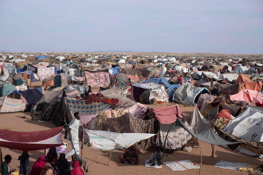 This file picture shows makeshift shelters, erected by displaced Sudanese who fled El-Fasher after the city fell to the Rapid Support Forces (RSF), as seen at the southwestern edge of Tawila in war-torn Sudan’s western Darfur region on November 3, 2025. — AFP pic