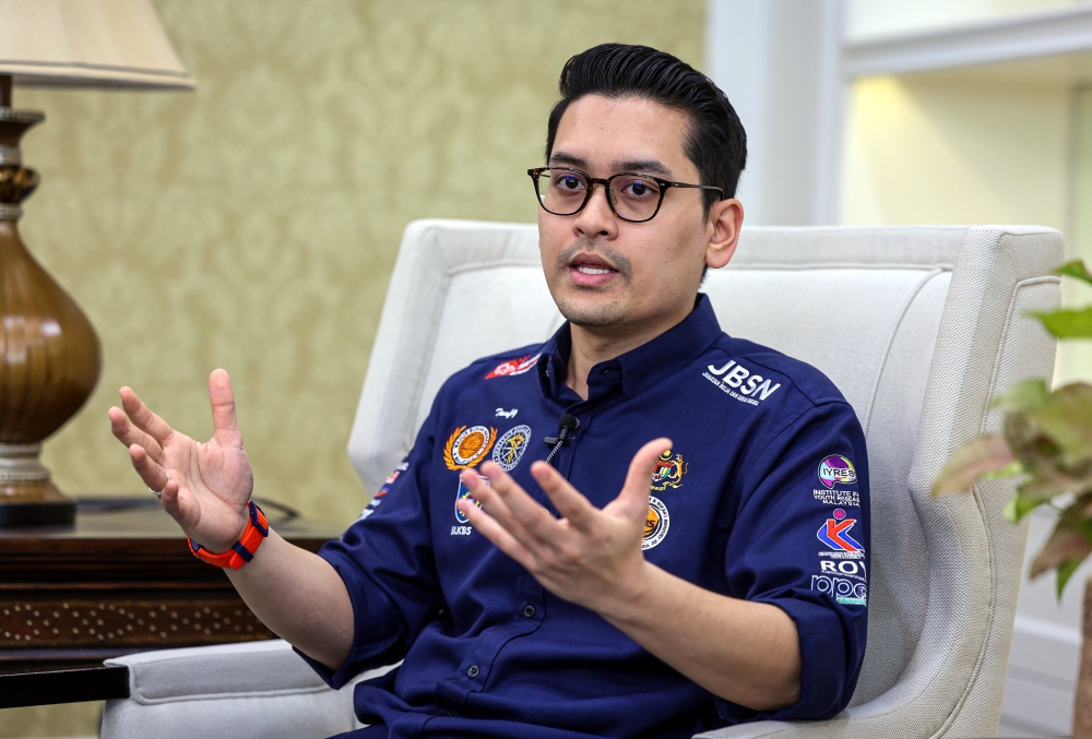 Youth and Sports Minister Dr Mohammed Taufiq Johari speaks during an exclusive interview at the ministry building in Putrajaya, March 23, 2026. — Bernama pic 