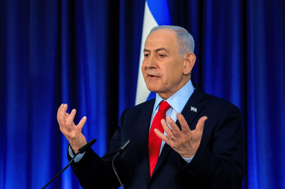 Israeli Prime Minister Benjamin Netanyahu Netanyahu reiterated that the ongoing strikes were “crushing the missile programme and the nuclear programme” of Iran and also “inflicting heavy damage on Hezbollah”. — AFP pic