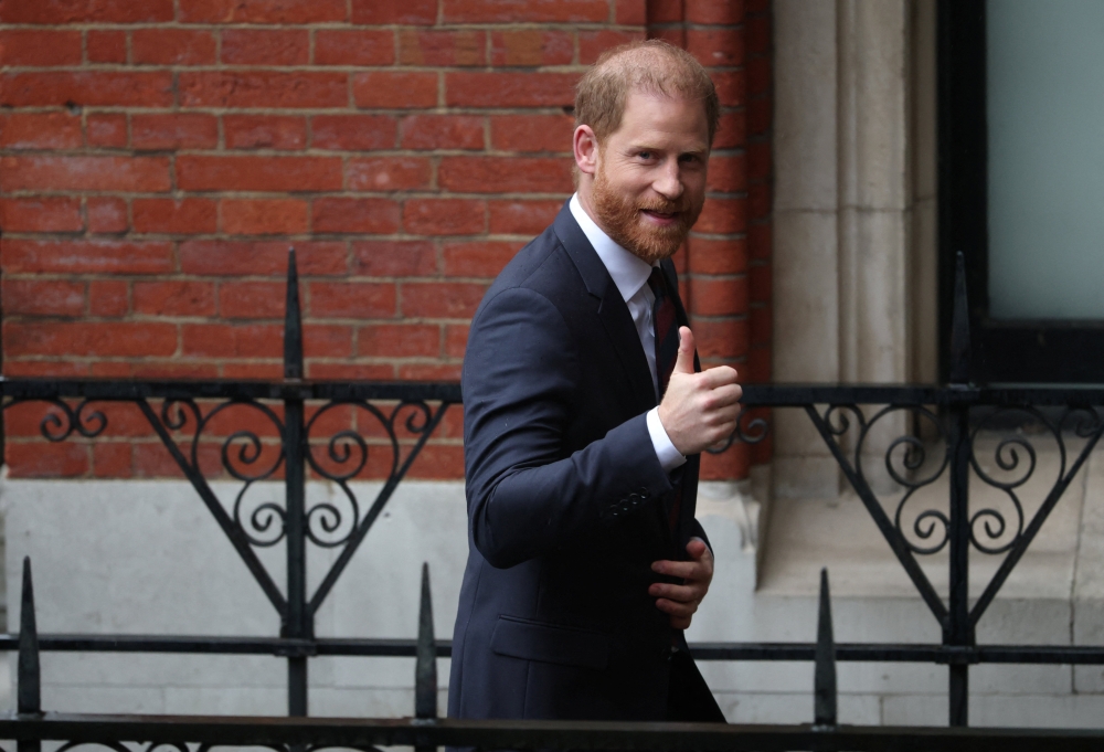 A central witness in Prince Harry’s case denied signing a key statement and said the claims were based on ‘a pack of lies’. — Reuters pic