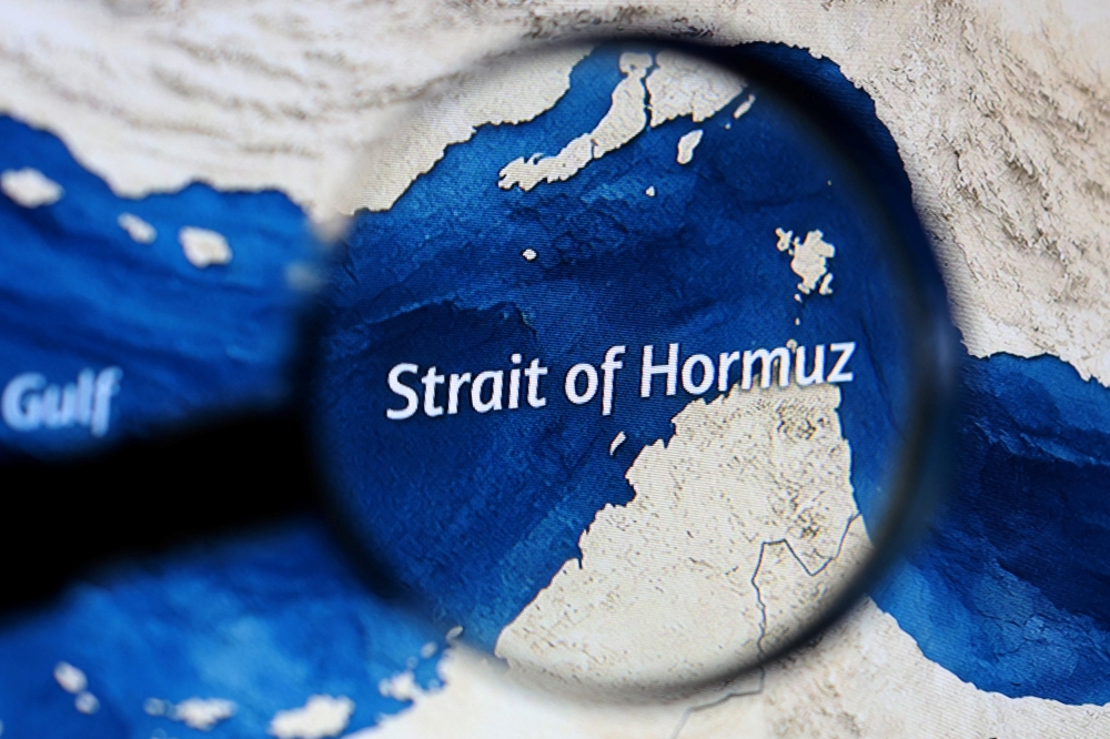 A map showing the Strait of Hormuz is seen in this illustration taken March 23, 2026. — Reuters pic