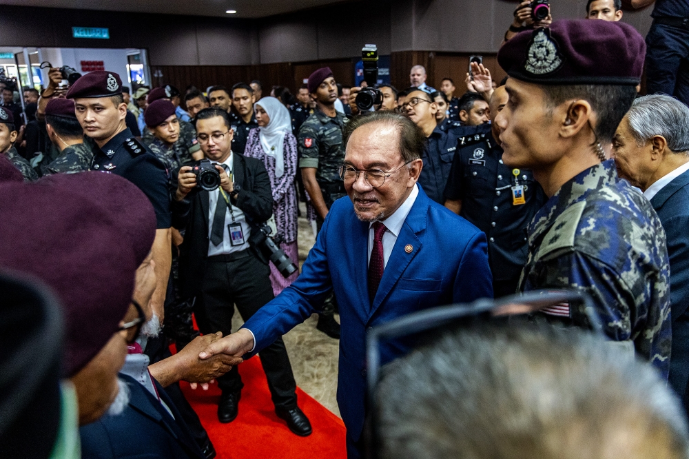 Speaking at the 219th Police Day celebrations at the Police Training Centre (Pulapol) here, Anwar said the situation was complex and required careful understanding, particularly by the Royal Malaysia Police (PDRM), given the potential security implications arising from global instability. — Picture by Firdaus Latif