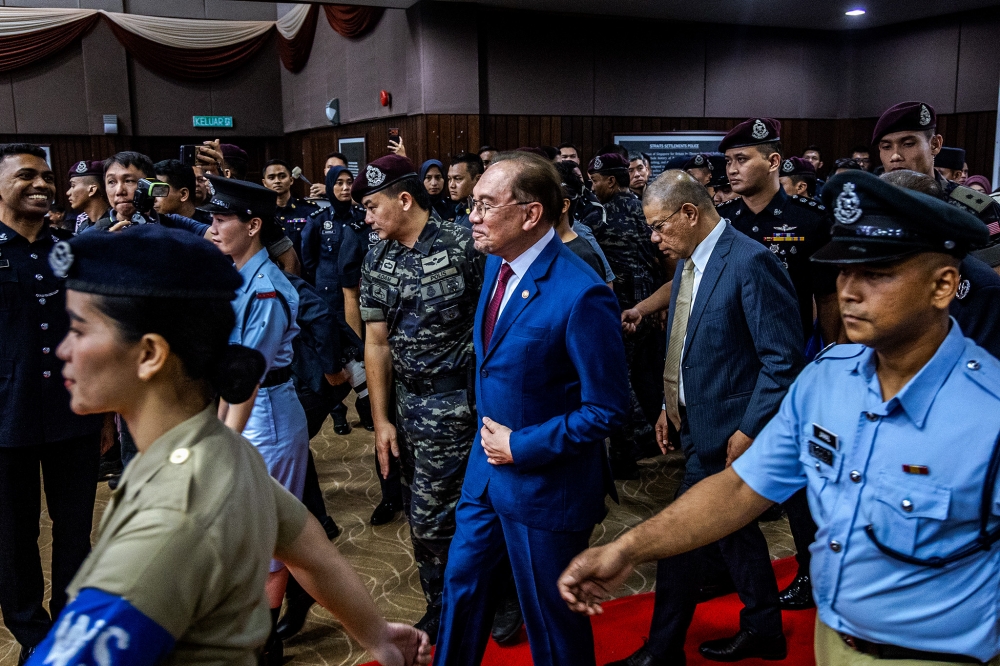 Prime Minister Datuk Seri Anwar Ibrahim attends the 219th Police Day celebrations at the Police Training Centre (Pulapol) in Kuala Lumpur March 25, 2026. — Picture by Firdaus Latif