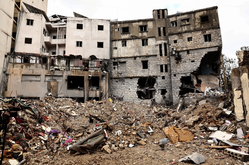 Rubble lies at a site damaged in an Israeli strike, amid escalating hostilities between Israel and Hezbollah, as the US-Israeli conflict with Iran continues, in Nabatieh, Lebanon, March 25, 2026. G7 foreign ministers are meeting in France amid mounting concern over conflicts in Iran and Ukraine and shifting US policy. — Reuters pic
