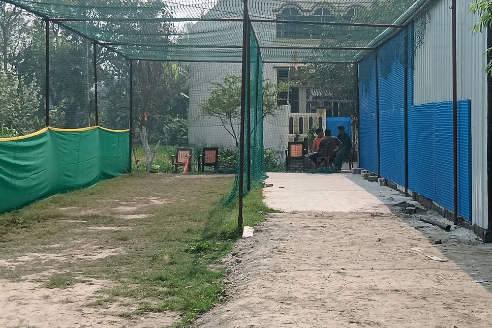 The cricket pitch made by the parents of Vaibhav Suryavanshi, where he used to practise before being selected for the Indian Premier League, in their village of Motipur in Bihar. — AFP pic