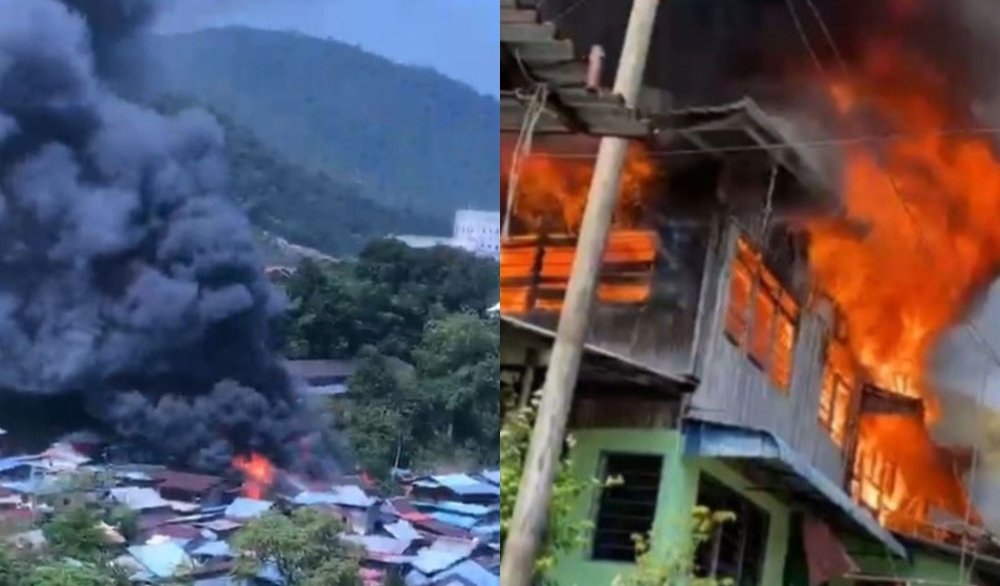 Authorities said the blaze caused about 80 per cent structural damage to the homes. — Composite of Facebook pictures