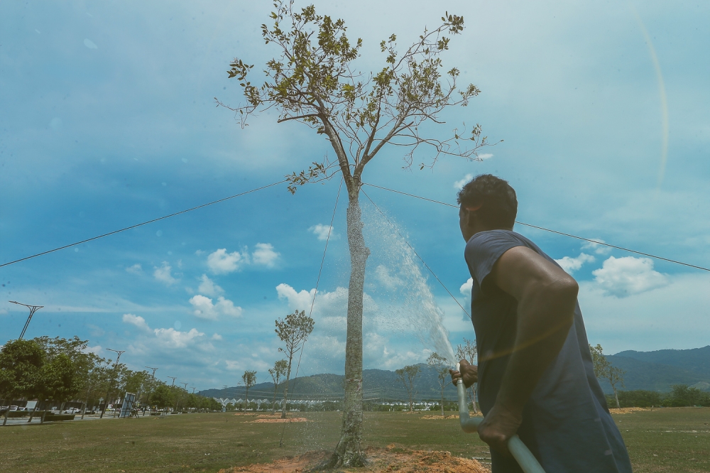 MetMalaysia said that Baling, Sik, Pendang, Pokok Sena and Kota Setar in Kedah are under a Level 2 heatwave as of 6am today. — Picture by Raymond Manuel
