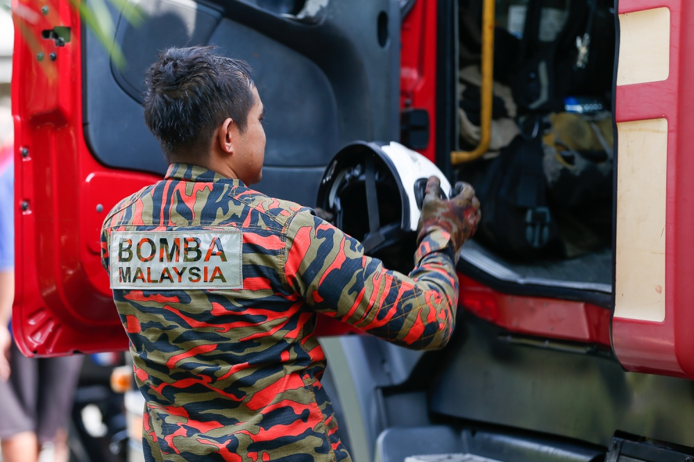 The Sarawak Fire and Rescue Department said a bush fire in Kampung Penasu, Daro, Mukah has spread to about 10 hectares. — File picture by Raymond Manuel