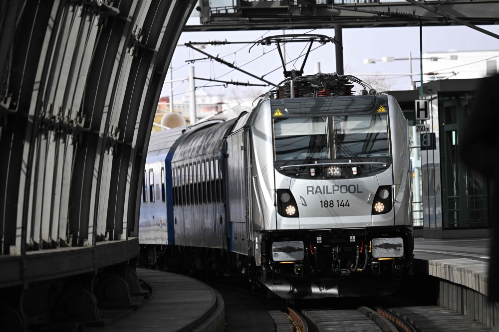 The first European Sleeper night train from Paris to Berlin arrives in Berlin, on March 27, 2026. The cooperative European Sleeper was founded to promote night train travel across Europe. — AFP pic