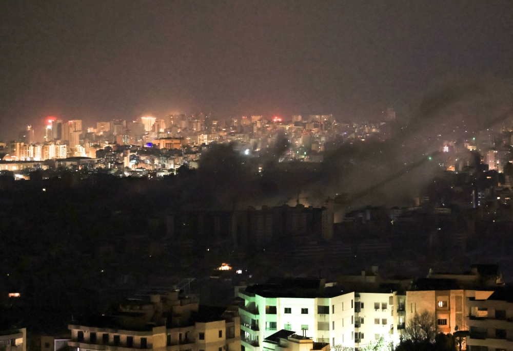 Smoke rises following a reported Israeli airstrike in Beirut’s southern suburbs on March 28, 2026, as hostilities escalate between Israel and Hezbollah amid the wider regional conflict involving Iran. — Reuters pic