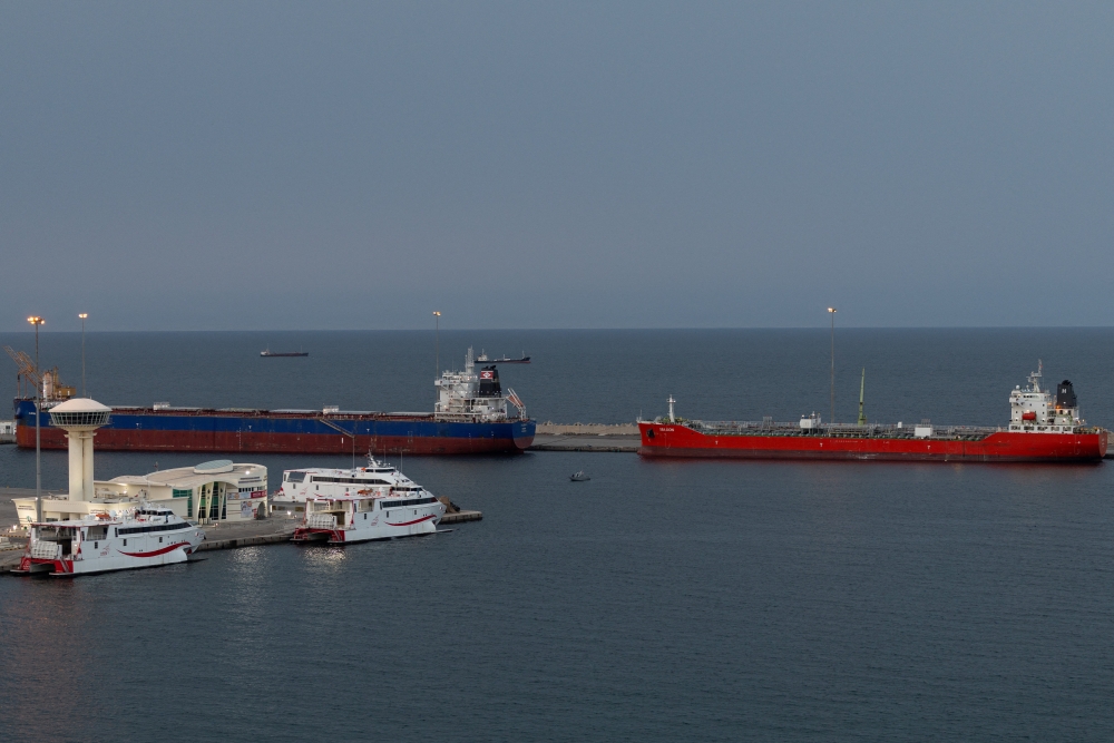 Vessels sit at anchor inside Sultan Qaboos Port, amid the US-Israeli conflict with Iran, in Muscat, Oman, March 26, 2026. — Reuters pic