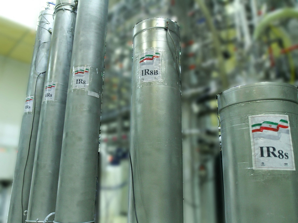 The UN nuclear watchdog criticised Iran yesterday for making an undeclared change to the interconnection between the two clusters of advanced machines enriching uranium to up to 60 per cent purity. —  Iran is reportedly considering pulling out of the Nuclear Non-Proliferation Treaty and seeking a fresh international nuclear deal with like-minded countries. — File pic from the Atomic Energy Organisation of Iran via AFP