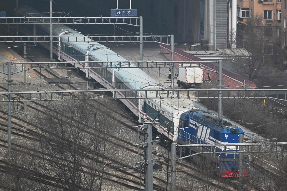 The first train from North Korea to Beijing in nearly six years arrived on the morning of March 13, 2026 after nearly a day’s journey. — AFP pic